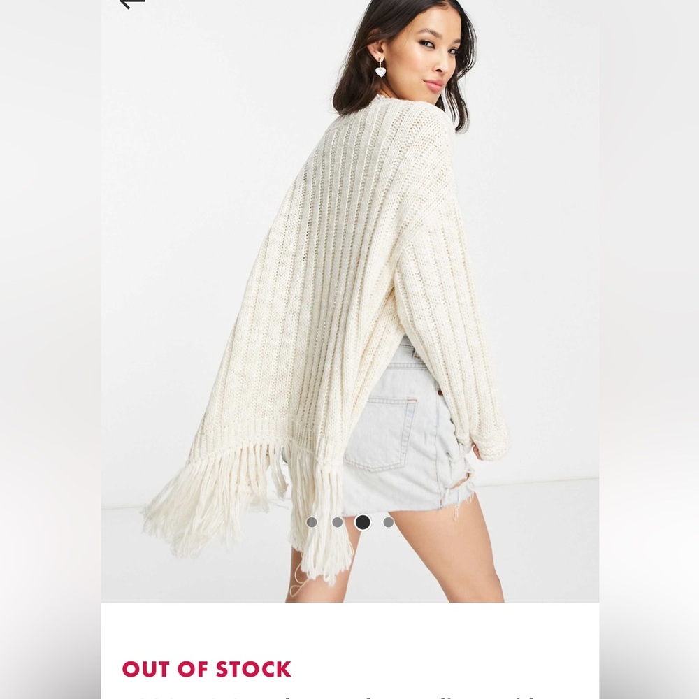 ASOS Design edge to edge cardigan with fringe